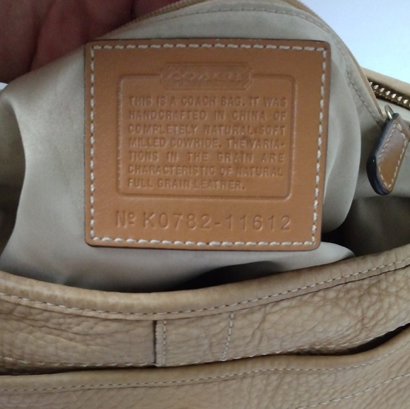 Coach Tan Beige Ergo Pebble Leather Hobo Purse 11612 - Picture 2 of 9